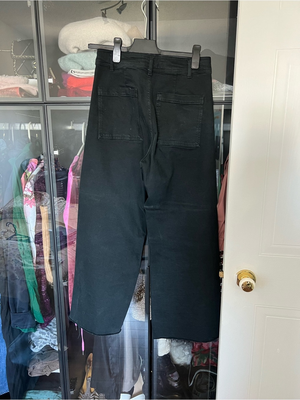 Zara Black Wide-Leg Cropped Pants